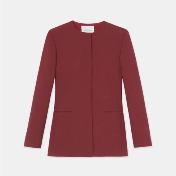 Lafayette 148 New York Jackets & Blazers - Lafayette 148 Wool Collarless Jacket Claret 16W Excellent Condition